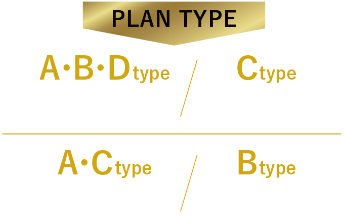 PLAN TYPE ヴェルディ・ザ・ガーデン芳泉＜ウエスト＞ A・B・Dtype 完売！Ctype 最終1邸！／ヴェルディ・ザ・ガーデン芳泉＜イースト＞ A・Ctype 完売！Btype 最終1邸！