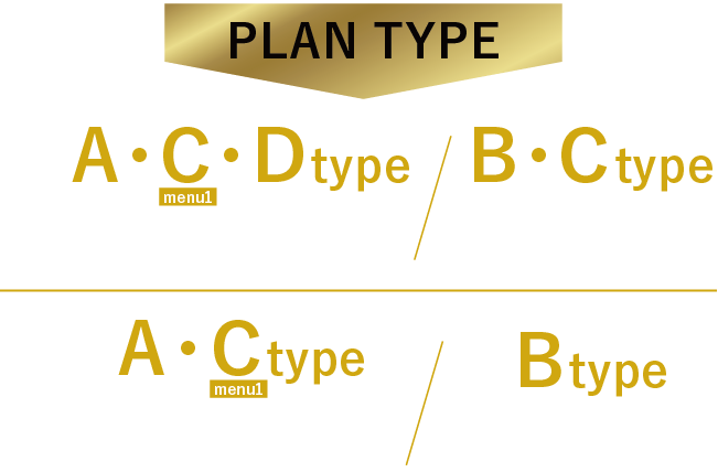 PLAN TYPE ヴェルディ・ザ・ガーデン芳泉＜ウエスト＞ A・C・Dtype 最終1邸！B・Ctype 残りわずか／ヴェルディ・ザ・ガーデン芳泉＜イースト＞ A・Ctype 最終1邸！Btype 残りわずか！